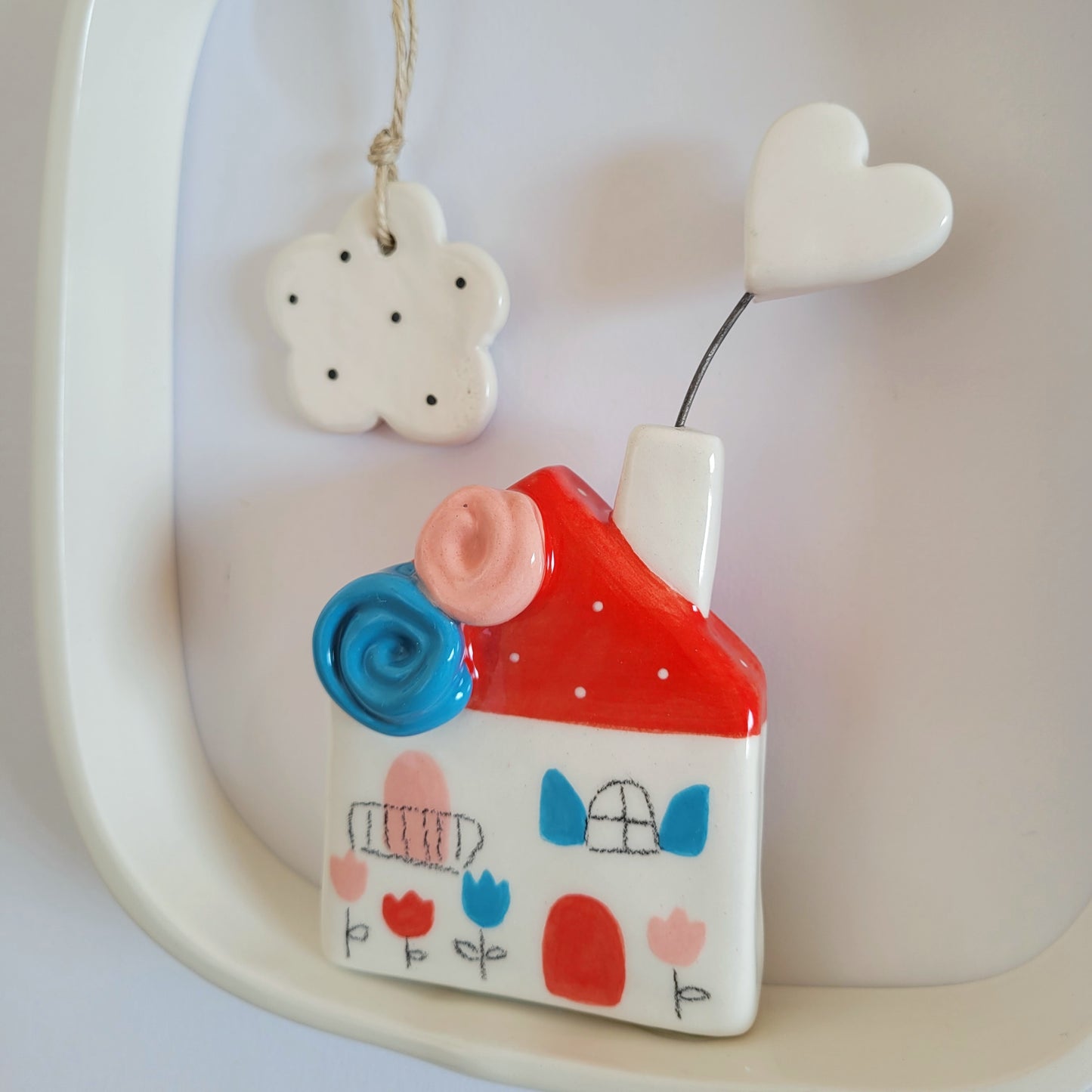 Ceramic wall hanging "Red house"