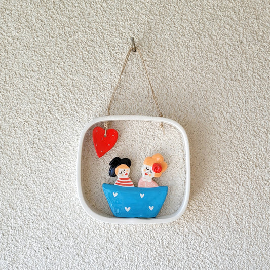 Ceramic wall hanging "Happy couple"