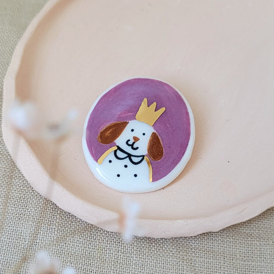 Porcelain brooch with gold "Alexandra"