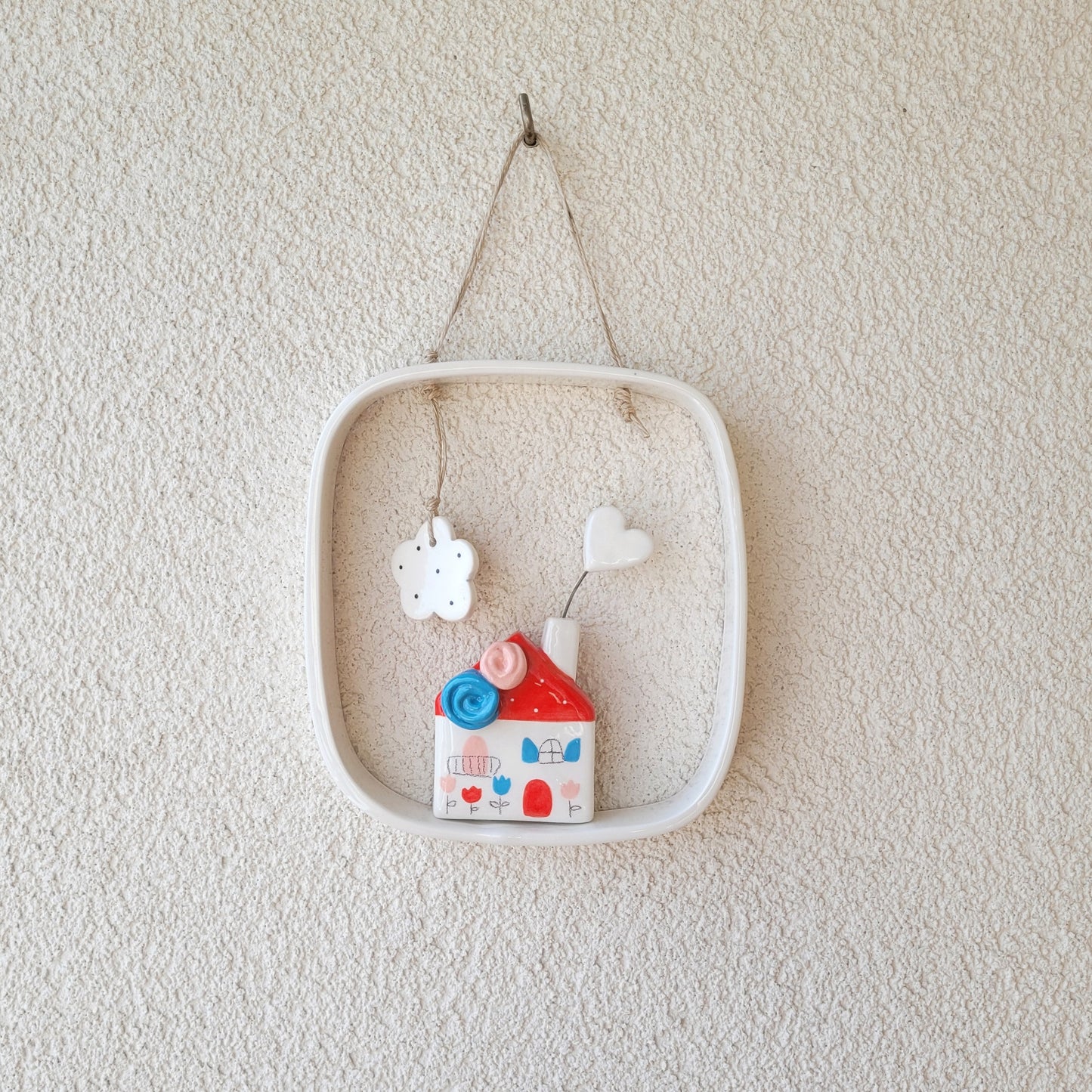 Ceramic wall hanging "Red house"