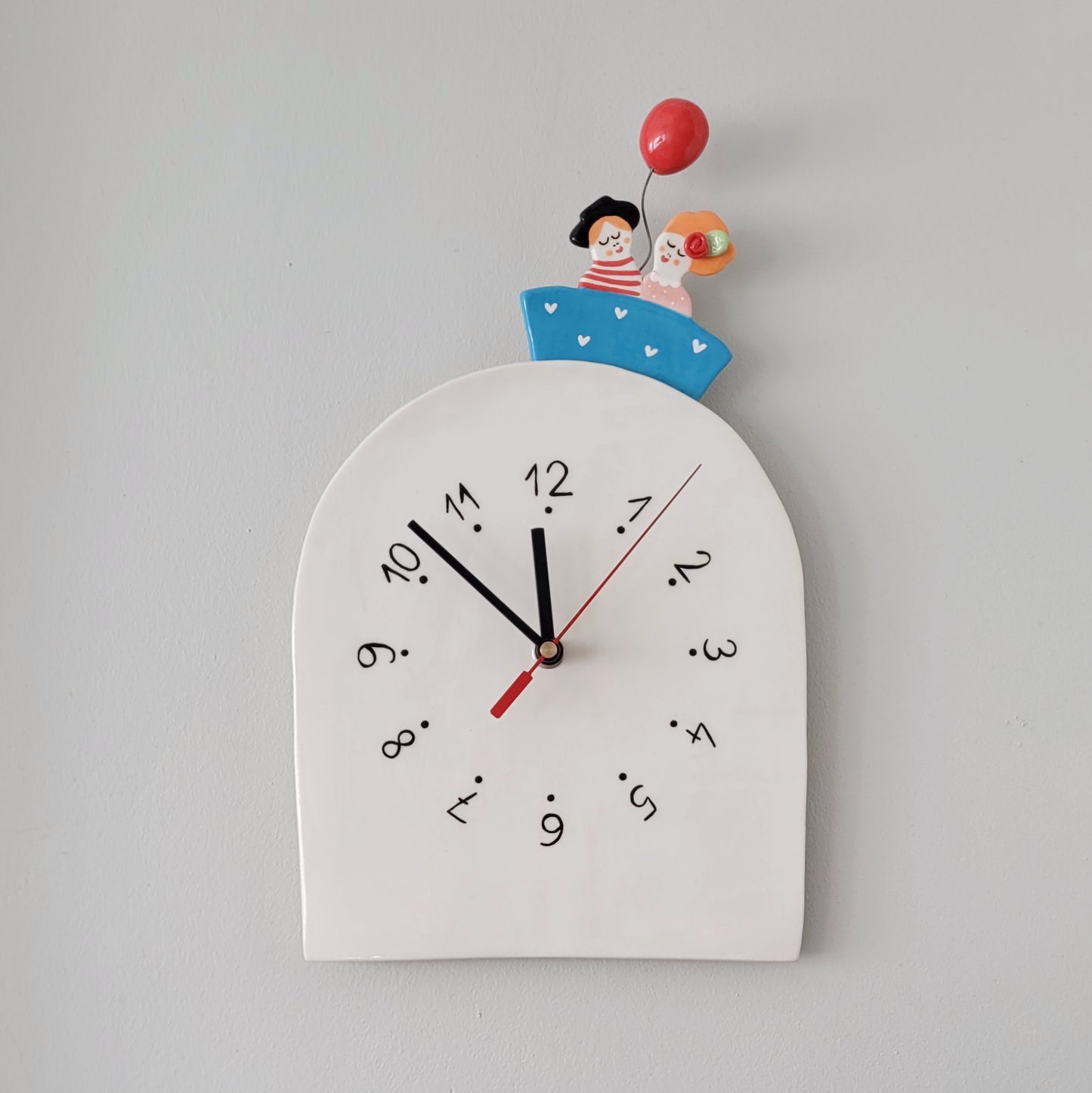 Ceramic wall clock "Couple in a boat" (DELIVERY ONLY TO CROATIA - FREE SHIPPING)