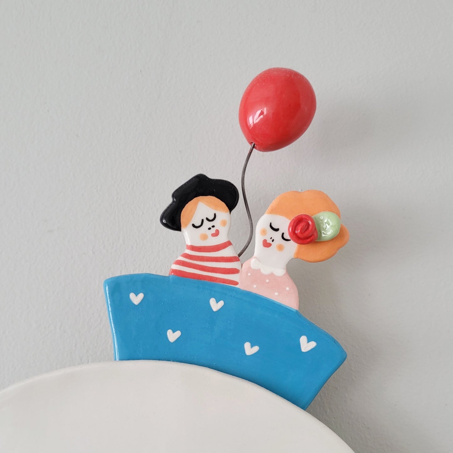 Ceramic wall clock "Couple in a boat" (DELIVERY ONLY TO CROATIA - FREE SHIPPING)