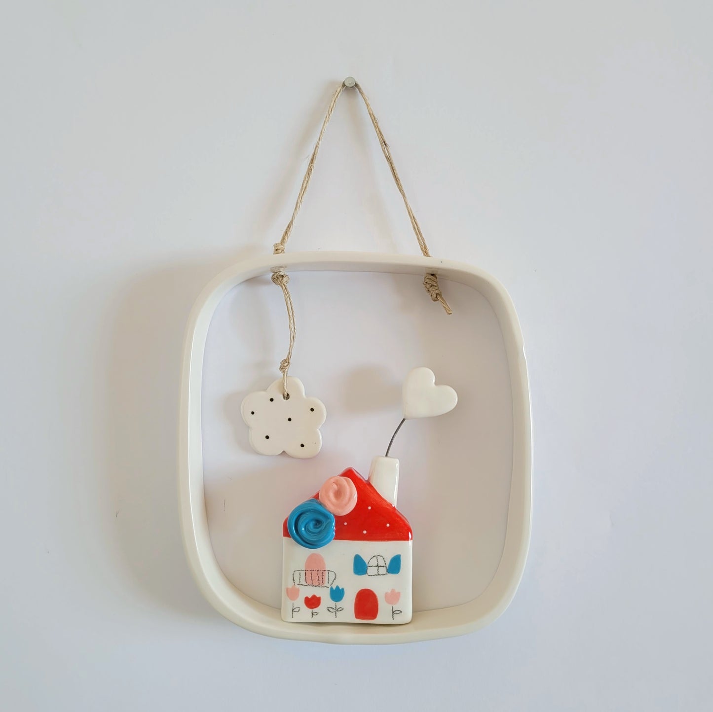 Ceramic wall hanging "Red house"