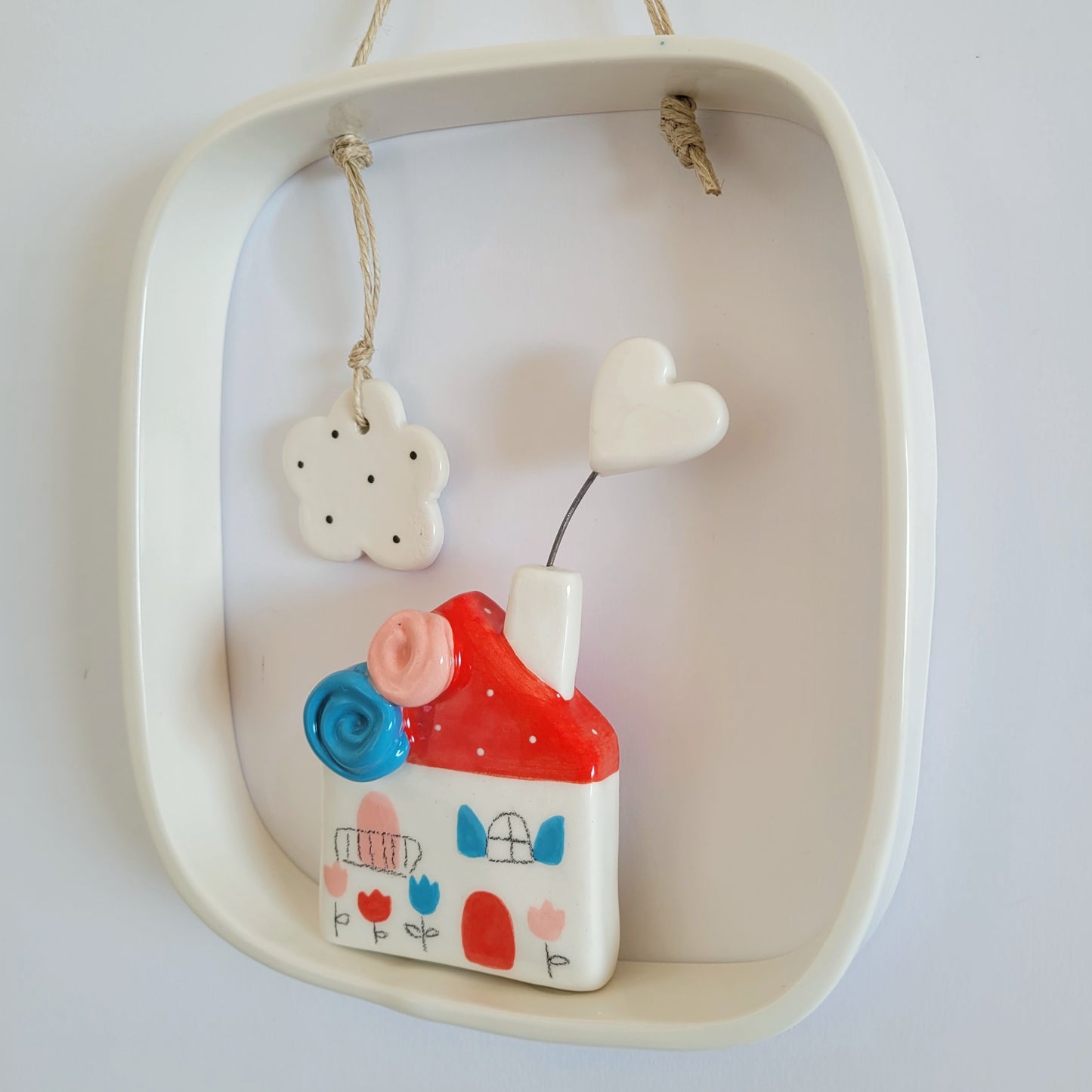 Ceramic wall hanging "Red house"