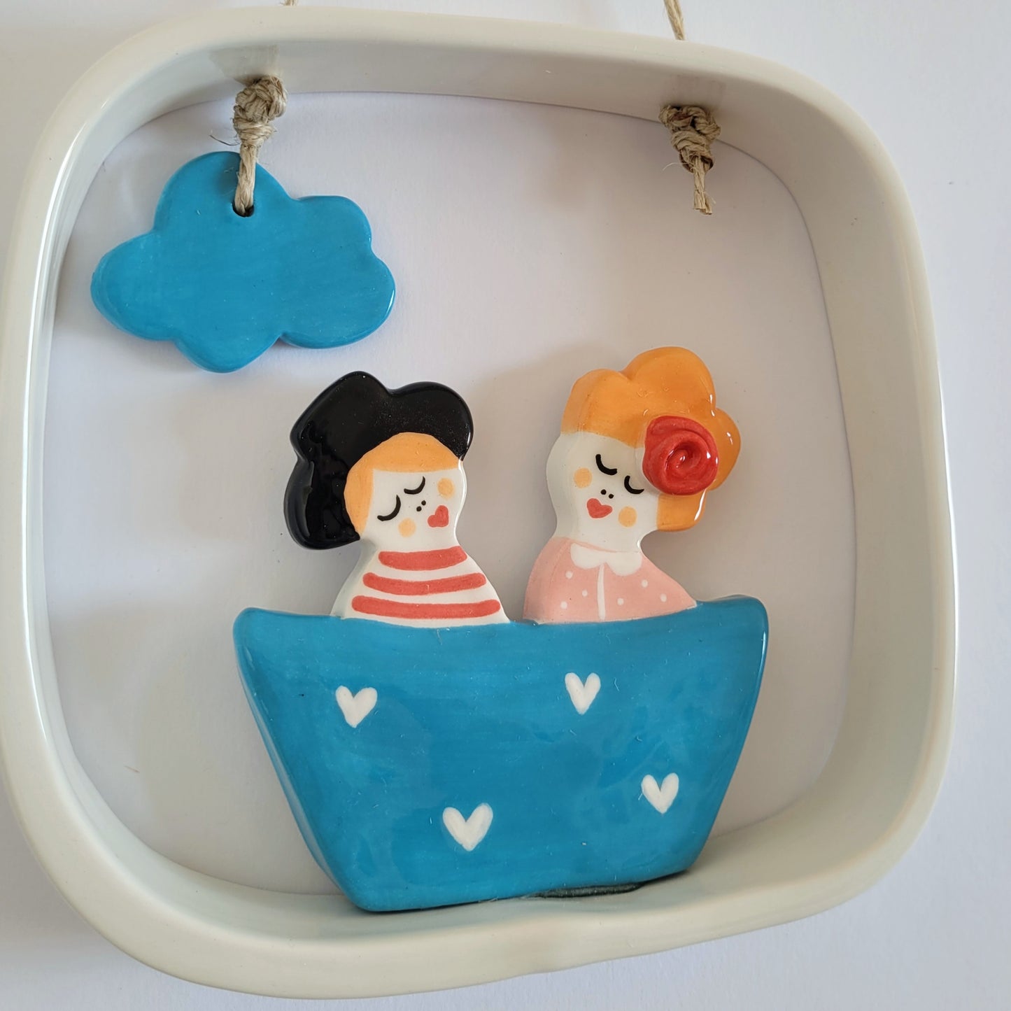 Ceramic wall hanging "Happy couple"