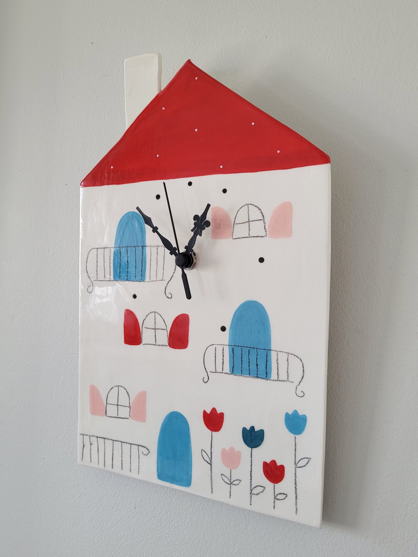Ceramic wall clock "Red house" (DELIVERY ONLY TO CROATIA - FREE SHIPPING)